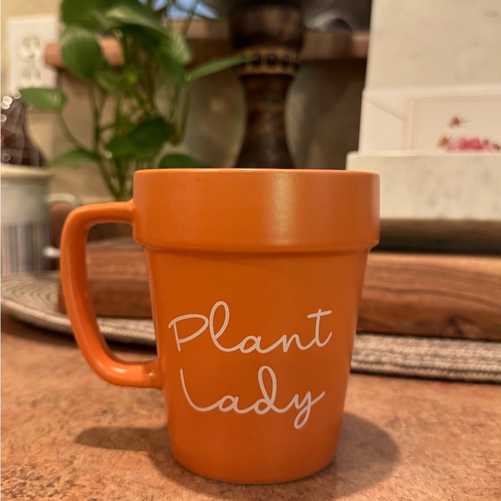 Orange 'Plant Lady' Mug